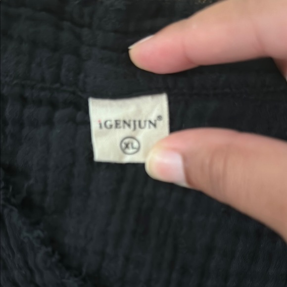 Asymmetrical Black Button-Up Top XL NWOT! - Picture 2 of 4